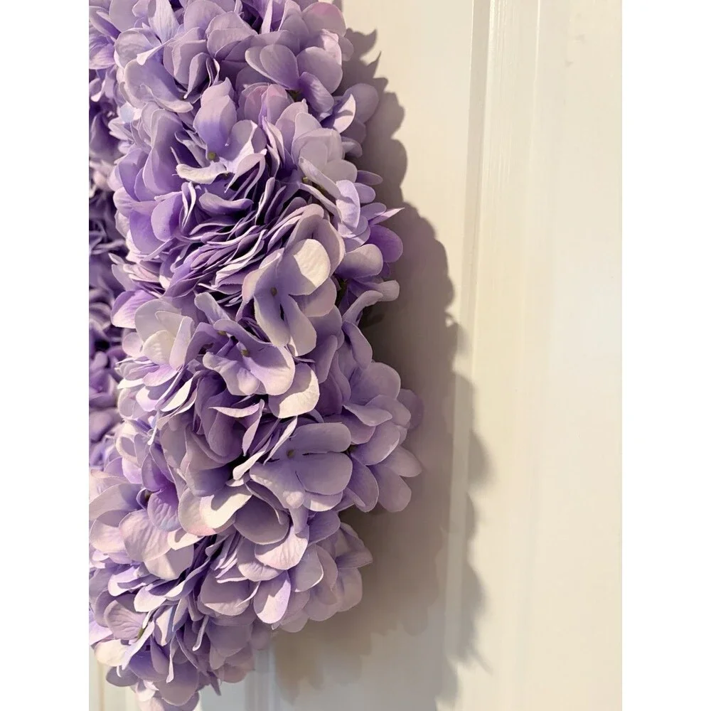 NWOT 18” Faux Purple/lavender Hydranger Grapevine Wreath Front Door Decor
